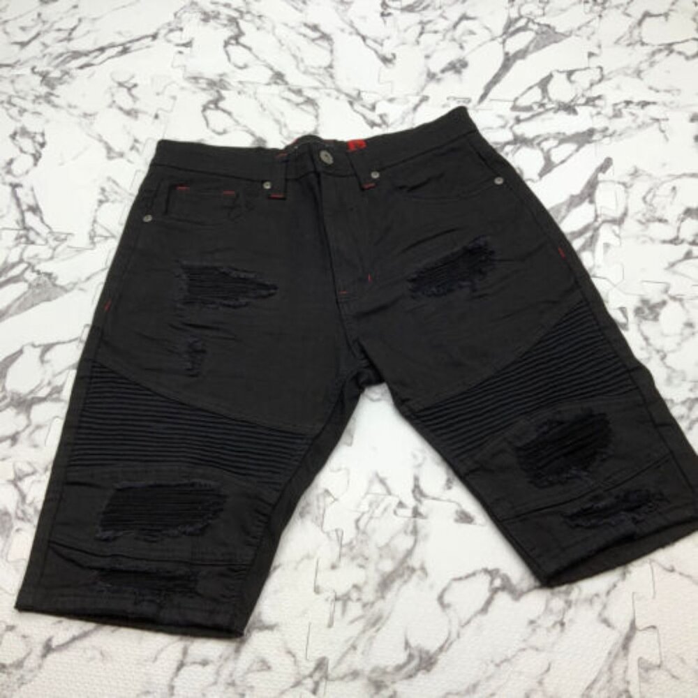 Men's Makobi Jet Black Denim Shorts NWT